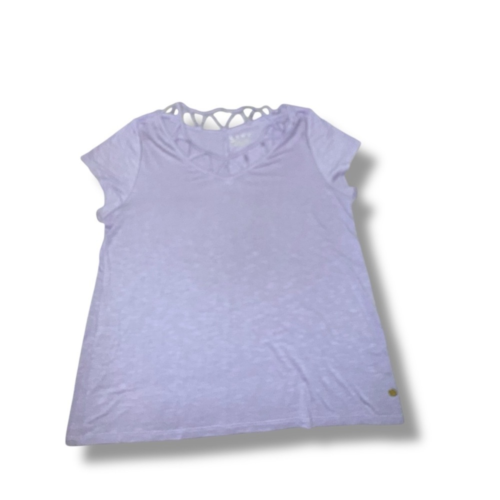 LANE BRYANT LIVI V-Neck Detail Tee - Heather Grey 10/12 - Picture 7 of 15